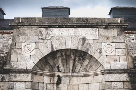 Dublin, Ireland - February 13, 2019: Architectural detail of the National Museum of Ireland on a...