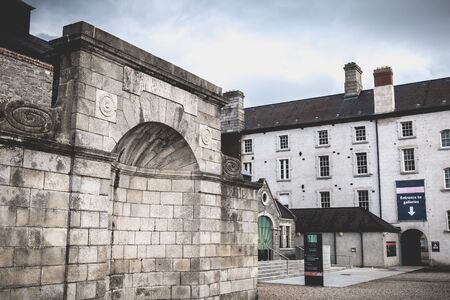 Dublin, Ireland - February 13, 2019: Architectural detail of the National Museum of Ireland on a winter dayのeditorial素材