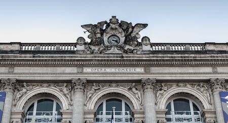 Montpellier, France - January 2, 2019: Architectural detail of the Montpellier Opera Orchestra...