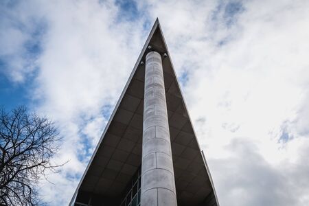Dublin, Ireland - February 16, 2019: Architectural detail of the Dublin City Council building in the city center on a winter dayのeditorial素材