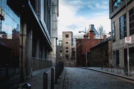 Dublin, Ireland - February 16, 2019: Architectural detail of the old Irish whiskey distillery of the commercial brand Jameson on a winter dayのeditorial素材