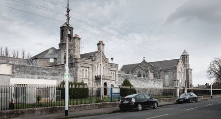 Dublin, Ireland - February 13, 2019: Architectural detail of Arbor Hill Prison at the downtown historic city center on a winter dayのeditorial素材