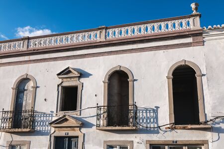 Tavira, Portugal - April 30, 2018: Typical house architecture detail in the historic city center on a spring dayのeditorial素材