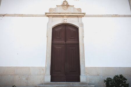 Architectural detail of Matriz Church in downtown Albufeira, Portugalの写真素材