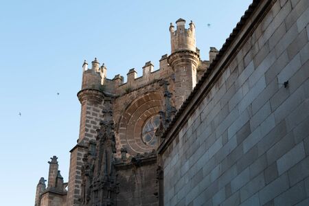 architectural detail of the church of Saints Justo and Pastor in the historic city center of Toledo, Spainのeditorial素材