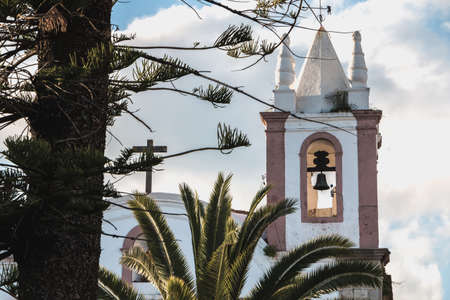 Tavira, Portugal - April 30, 2018: Architecture of the Church of Nossa Senhora da Ajuda (Our Lady of Help) in the city center on a spring dayのeditorial素材