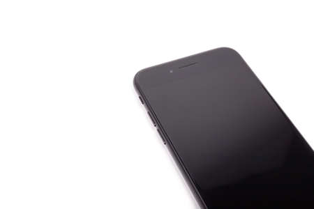Paris, France - May 14, 2020: Design of the new black iPhone SE 2020 from the multinational company...
