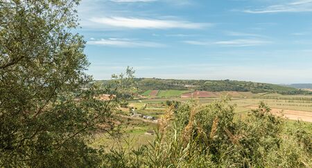 view of the Portuguese countryside from Obidos, Portugal on a spring dayの写真素材