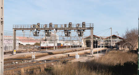 Sete, France - January 4, 2019: entrance to trains of the city train station in the city on a winter dayのeditorial素材