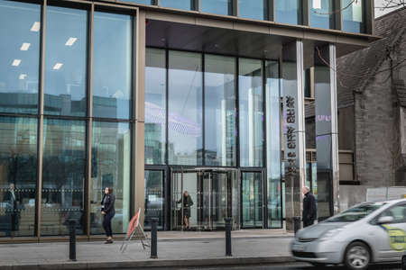 Dublin, Ireland - February 12, 2019: Architecture detail of the Grant Thornton International Tower, an audit, consulting and financial advisory group on a winter dayのeditorial素材