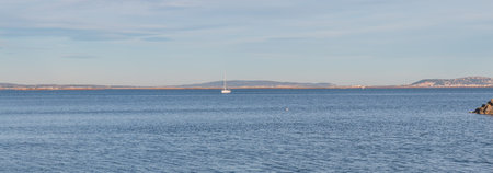 View of Marseillan bay on a winter day, Franceの写真素材