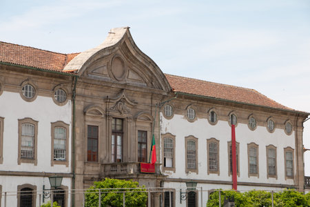 Braga, Portugal - May 23, 2018: Municipality of Braga in the historic city center on a spring dayのeditorial素材