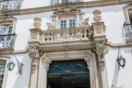 Braga, Portugal - May 23, 2018: Facade of the Public Library of Braga on a spring day.のeditorial素材