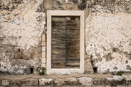 Rustic wooden door decay