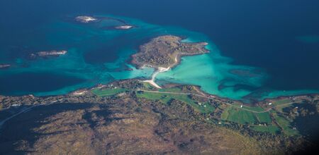 Views of Lofoten from the plane, in Norwayの写真素材