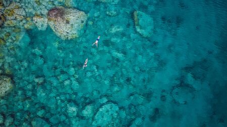 Views of Martinique beach and mountain from above, in the caribbean islandsの写真素材