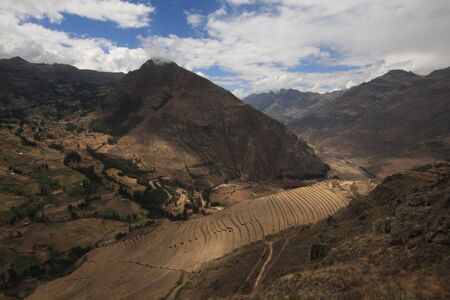 Views of the Pisac ruins in Peruの写真素材