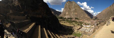 Views of the Pisac ruins in Peruの写真素材