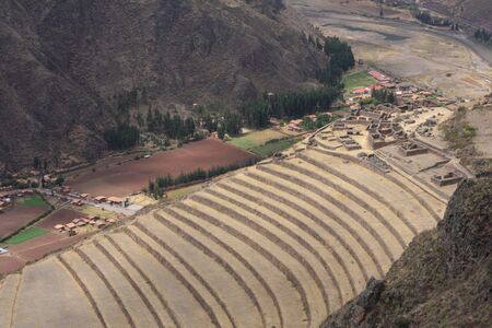 Views of the Pisac ruins in Peruの写真素材