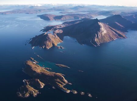 Views of Lofoten from the plane, in Norwayの写真素材
