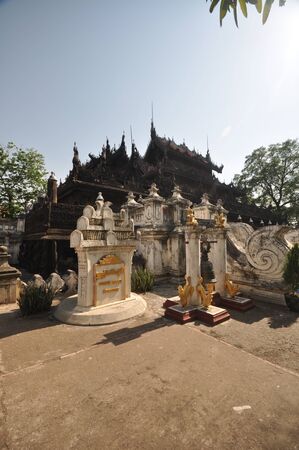 Buddhist temple in Mandalay in Myanmar Burma.の写真素材
