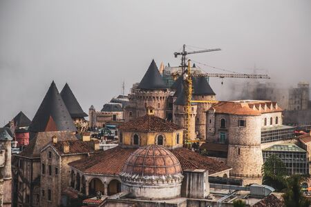 French Village and chinese temple Bana Hills, in Sun World, Danang, Central Vietnamの写真素材