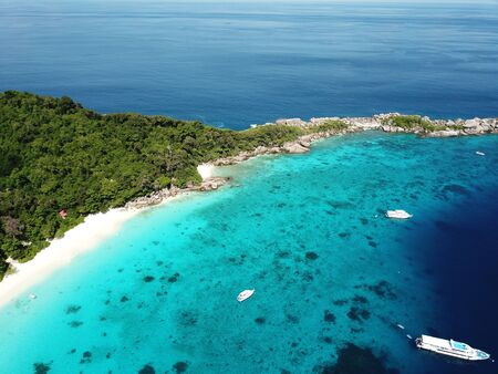 Aerial view of Similan island in Thailandの写真素材