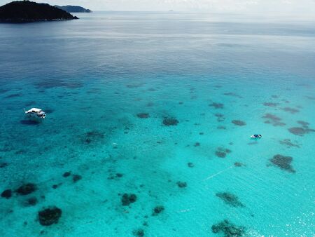 Aerial view of Similan island in Thailandの写真素材