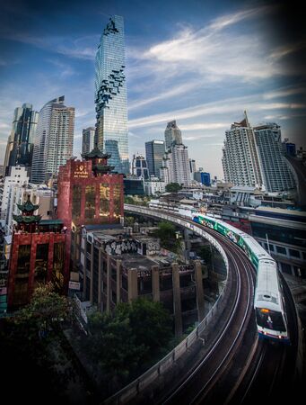 Mahanakhon tower views in Bangkok in Thailandの写真素材