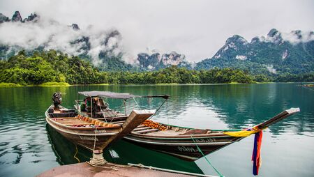 Khao Sok lake views in national park in Thailandの写真素材