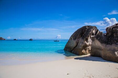 Similan island views from the beach and above, in Thailandの写真素材