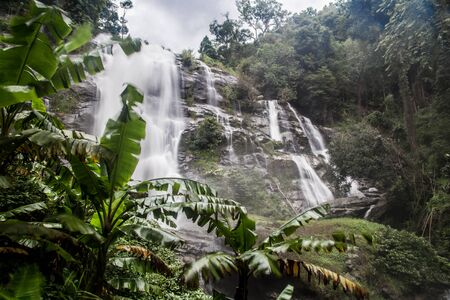 Mae Waterfall in Chiang Mai in Thailandの写真素材