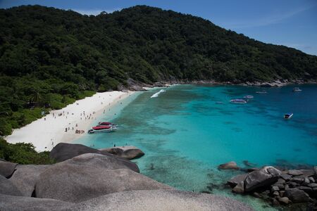 Similan island views from the beach and above, in Thailandの写真素材
