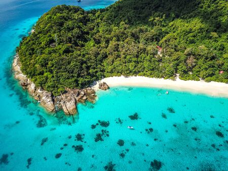 Similan island aerial views from above in Thailandの写真素材