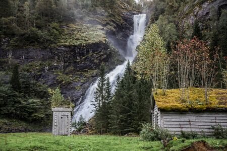 Some Waterfall views near Bergen in Norwayの写真素材