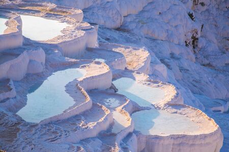 Pamukkale pool terraces in Hierapolis in Turkeyの写真素材