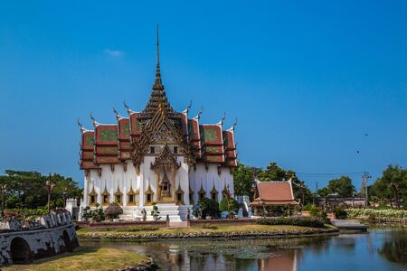 Temples in Ancient City Muang Boran in Bangkok Thailandの写真素材