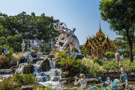 Temples in Ancient City Muang Boran in Bangkok Thailandの写真素材