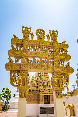 Temples in Ancient City Muang Boran in Bangkok Thailandの写真素材