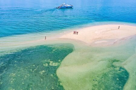 Phuket beach aerial view from above in Thailandの写真素材