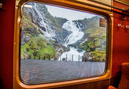 Some Waterfall views near Bergen in Norwayの写真素材