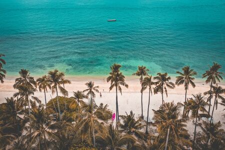 Phuket beach aerial view from above in Thailandの写真素材