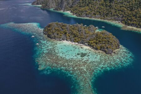 Aerial view of Coron island in Palawan, Philippinesの写真素材