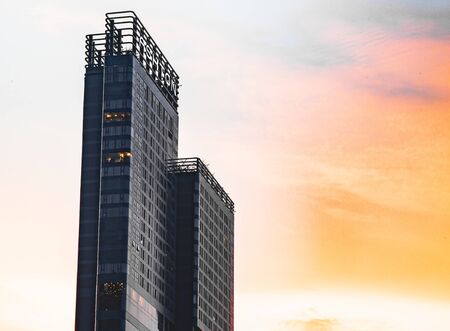 Asoke intersection and sky train station in Bangkok Thailand. Terminal 21 mall and grande centre...