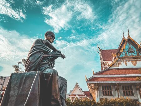 Bangkok street view during coronavirus lockdown quarantine in Thailandの写真素材