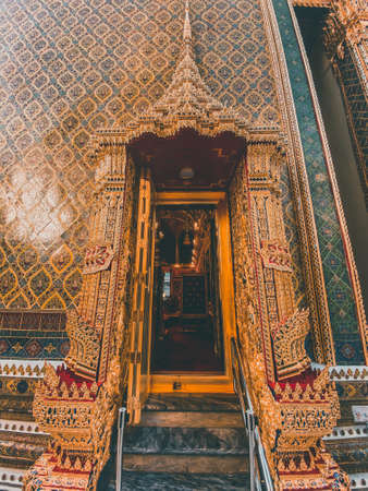 Wat Benchamabophit, the marble temple, in Bangkok, Old Town, Thailandの写真素材