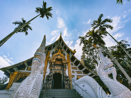Wat Pa Dara Phirom Phra Aram Luang in Mae Rim, Chiang Mai province, Thailandの写真素材