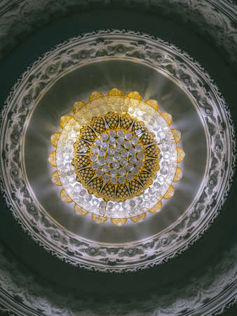 Wat Huay Pla Kang, white big buddha and dragons in Chiang Rai, Chiang Mai province, Thailandの写真素材