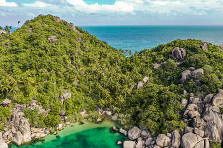 Aerial view of Koh Tao, Samui Province, Thailandの写真素材