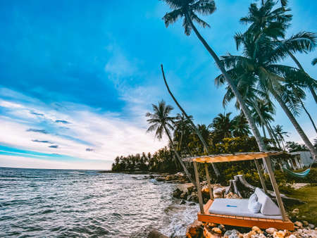 hideout beach sunset in Koh Kood, Trat, Thailandの写真素材